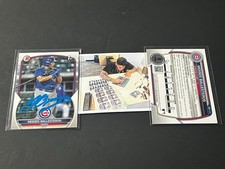 Moises Ballesteros Cubs Auto Signed 2023 Bowman 1st Base Beckett Holo Paint _