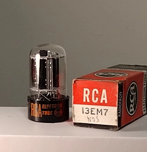 Vintage NOS NIB RCA 13EM7 Amplifier Audio Radio Black Plate Vacuum Tube