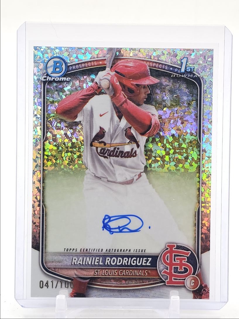 RAINIEL RODRIGUEZ 2025 BOWMAN CHROME 1ST MINI DIAMOND AUTO /100 Q2754