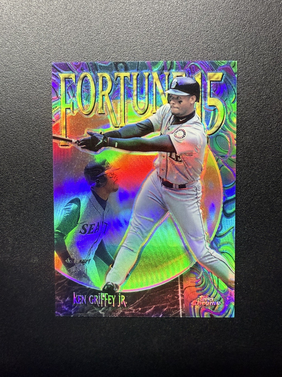 1999 TOPPS CHROME FORTUNE 15 FF5 KEN GRIFFEY JR. REFRACTOR /100 SUPER RARE