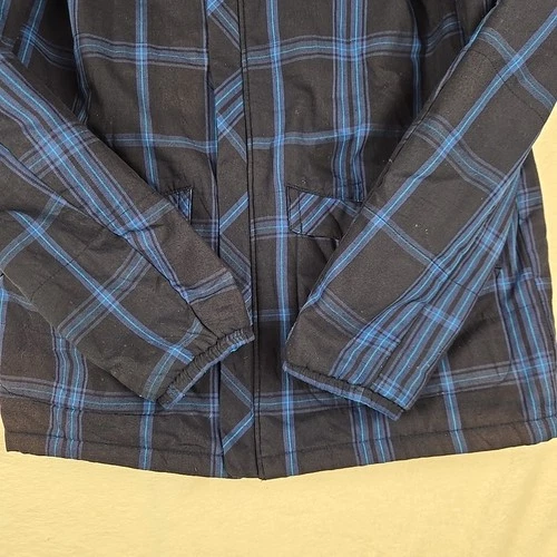 Vintage adidas Neo Label Tartan Jacket Size L/XL Blue Tartan Winter Coat image 5