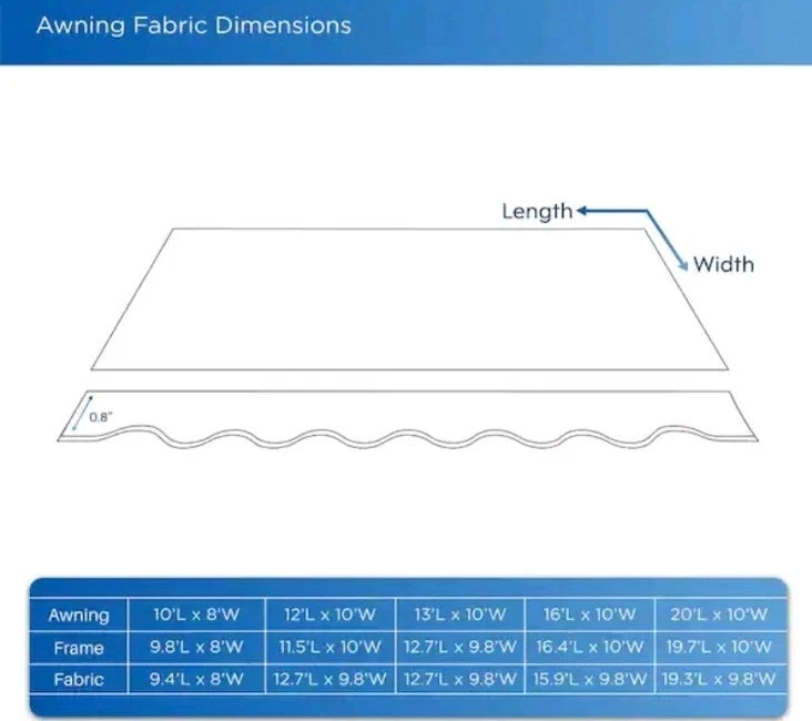 ALEKO Retractable Awning Fabric Replacement 13 ft. x 10 ft. Ivory - Image 2 of 4