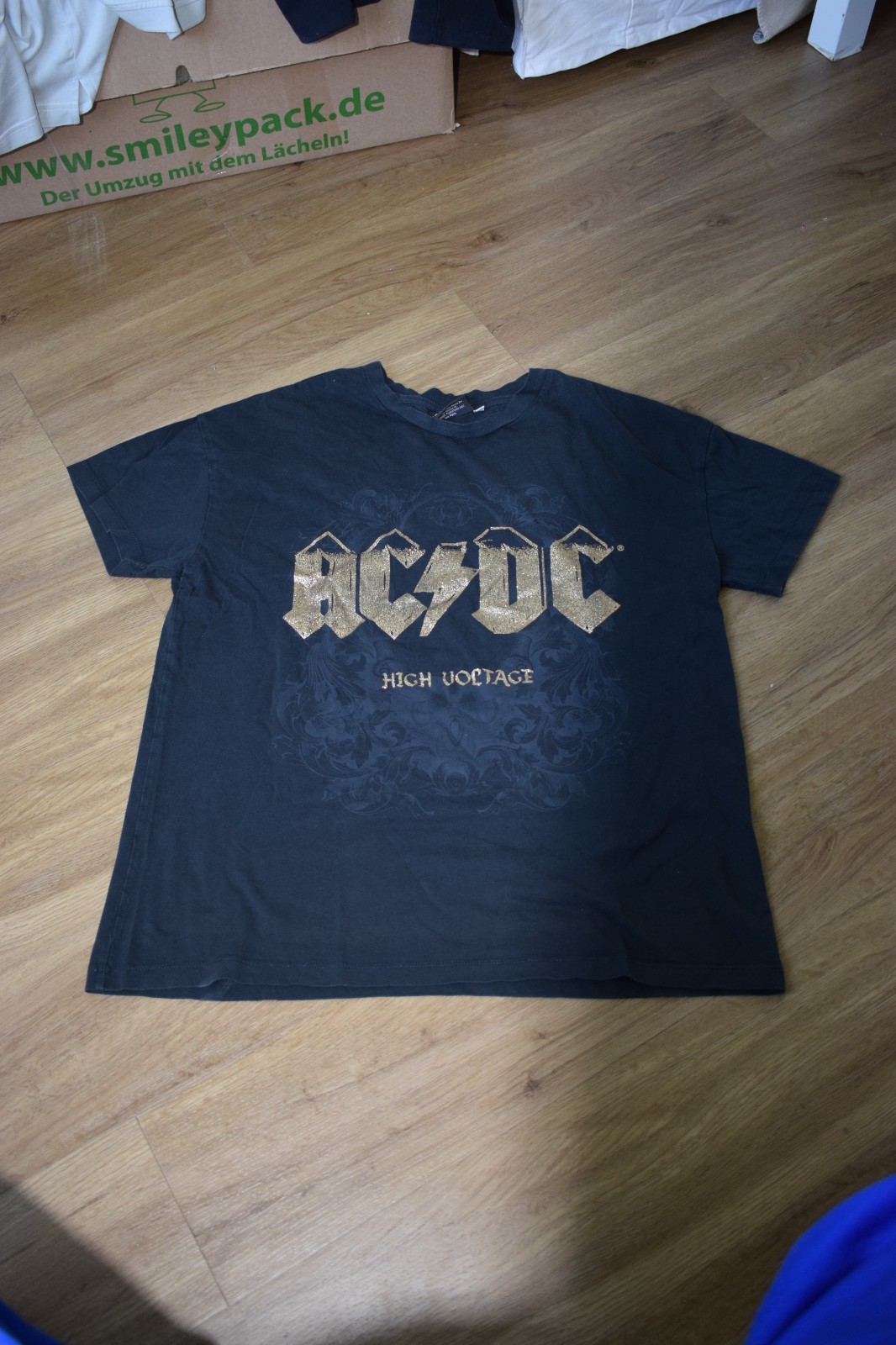 Vintage AC/DC High Voltage T-Shirt | Black & Gold Glitter Graphic | Size [Insert image 8