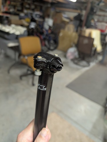 Redline 25.4mm(1") Cr-mo Micro Adjust Seat Post Black Old/Mid school Bmx Uncut.