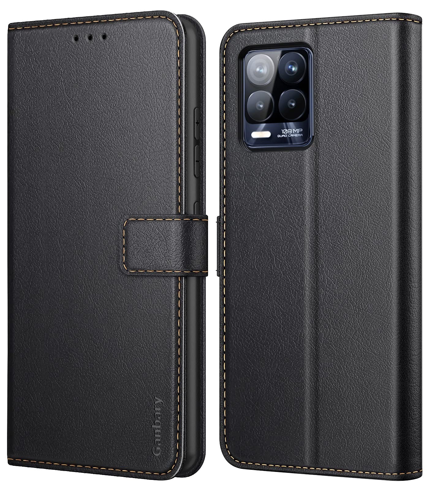 Étui à Rabat Realme 8 / 8 Pro 4G en Cuir PU Finition Haute Couture