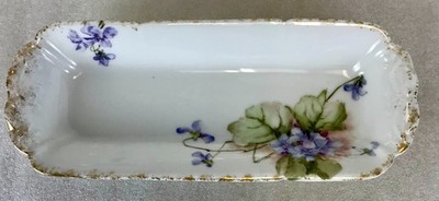 12'' Relish Tray, Serving Dish, Rectangle Haviland Limoges, H&Co/L, Forget-Me-Not