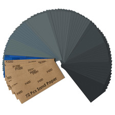72PCS Sand Paper, Wet Dry Sandpaper Assortment Pack, Assorted for Wood Furniture 0.20 per gallon