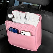 Car Seat Back Organizer, Leather Backseat Hanging Storage Bag, Multipurpose C...