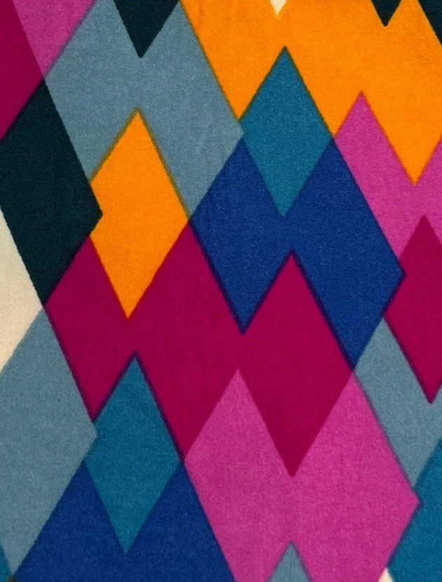 Leggings LuLaRoe TC Alto Curvilíneo NARANJA Colorido ARLEQUÍN Diamante Cintura Elástica Foto 2 de 4