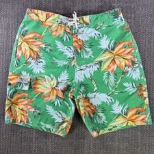 Polo Ralph Lauren Swim Trunks Mens XL Green Floral Beach Board Shorts Resortwear