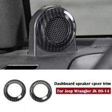 Für Jeep Wrangler JK 08-14 Kohlefaser A Säulenhorn Lautsprecher Abdeckung Trimm