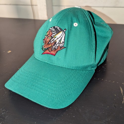 #ad Vtg Y2k University Of North Dakota Fighting Sioux Green Strap Back Hat Native $25.87