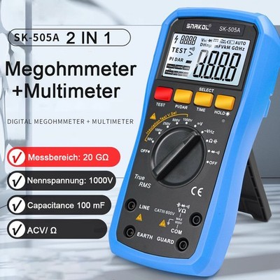 Digitales Multimeter Isolationsmessgerät Isolationsmesser Megohmmeter 1000V 20GΩ