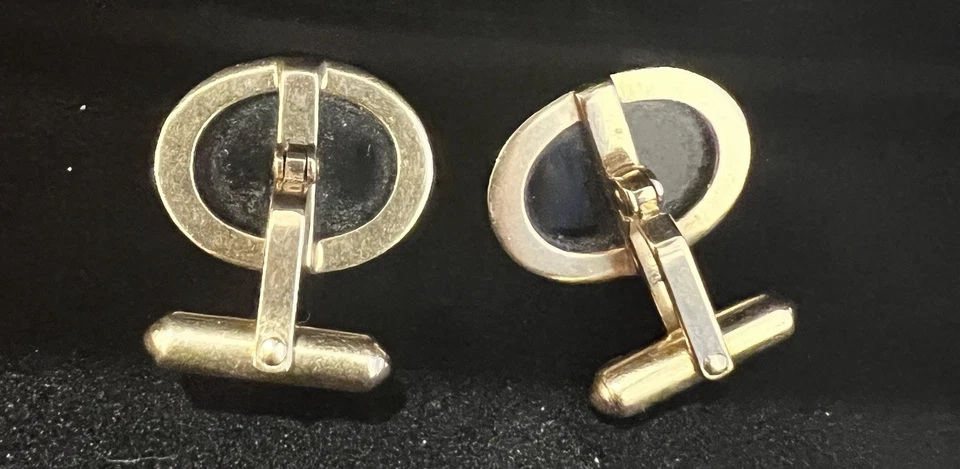 Gemelos de ópalo para hombre oro 14K vintage australiano Foto 3 de 4