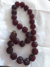 Cherry Bakelite Necklace 56 Grams Carved Rose...