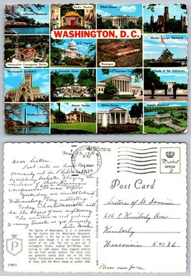 1976 Washington D.C. Multi-View Postcard - Capitol, White House, Lincoln