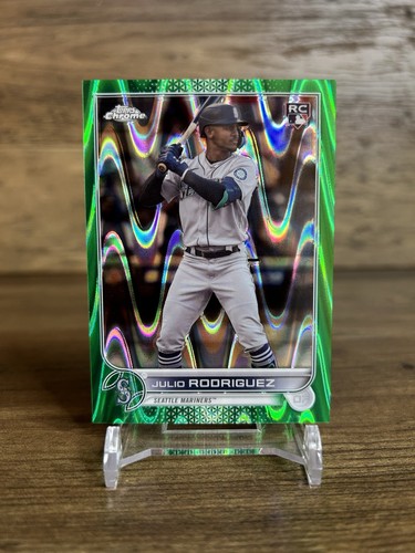 Julio Rodriguez [Sonic Green RayWave] #222 2022 Topps Chrome Sonic card