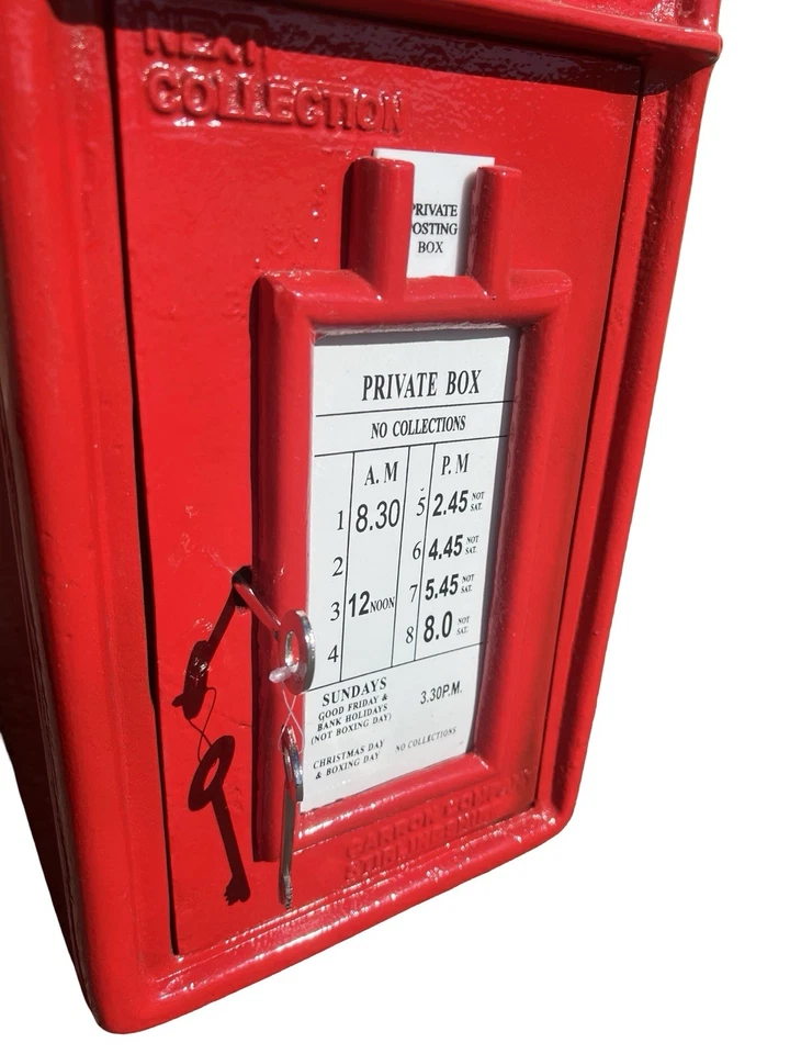 Post Box Red ER Wall Royal Mail Mailbox Cast Iron Heavy Front steel backs letter - Image 3 of 4