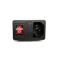 Rocker Switch Panel Mount Power Socket Inlet Module With 10A Fuse 250V LED