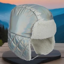 Toddler Swiss Tech Trapper Hat Iridescent Silver Unisex Girl Boy Water Resistant