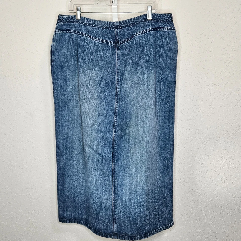 复古 Villager 运动牛仔裙 Jean Maxi Modest 棉大码 16W 码 — 第 4/4 张图片