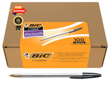 BIC Cristal Xtra Smooth Ballpoint Pen, Medium 1 Count Pack of 100 , Black