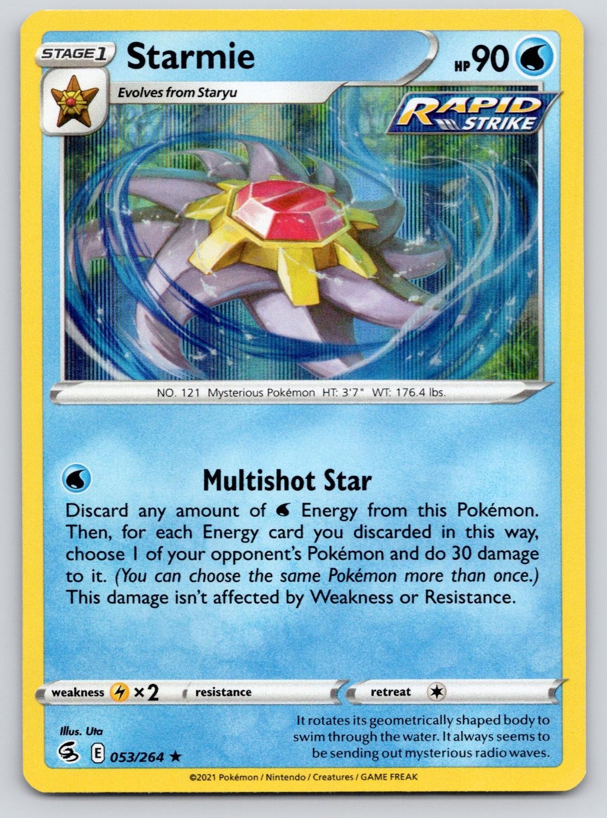 Starmie 053/264 Holo Rare Fusion Strike Pokemon Near Mint