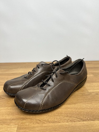 Clarks Damen-Schnürschuhe Leder Größe 12W (weit) bequem Oxford braun