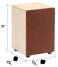 AMMOON Cajon Box Drum 15 X 9 X 9 With Little Snares