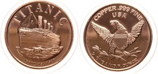 Medaille - 1 Oz Kupfer / Copper Titanic 15 April 1902 - USA Amerika