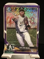 2018 Bowman Chrome Prospects Sheldon Neuse BCP165 Purple Shimmer Refractor 655