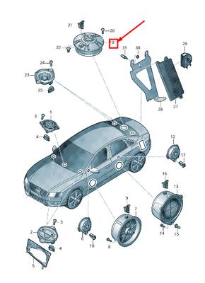 Haut-parleur Caisson De Basses AUDI A4 Avant B8 - Référence 8T8035382 - Occasion