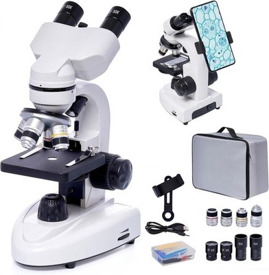 Binokulare zusammengesetzte biologische Mikroskope 200X-5000X mit LED-Beleuchtung, Schieber