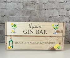 Personalised Gin Crate, Wooden Alcohol Hamper Gift Box