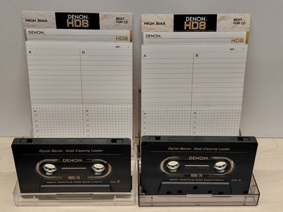 2x Denon HD8/74 Metal Particle *UNBESCHRIFTET* Kassette TYPE 2 IEC II Cassette