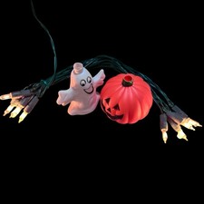 2 Sets Of 10 Halloween String Lights 3D Pumpkin Ghosts Indoor Out