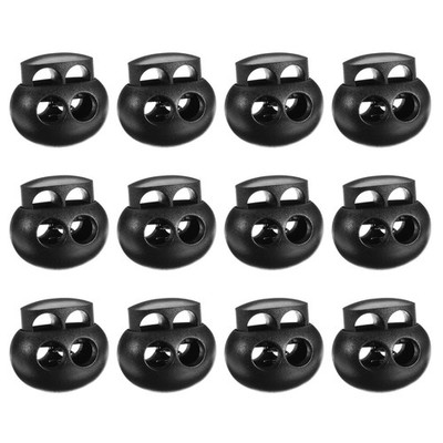 12pcs, Spring Cord Lock Toggle Stopper Plastic Lock Fastener Slider Clip Double