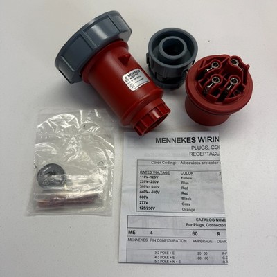 HUBBELL 430P7W Pin & Sleeve Male Plug Watertight 30A 480VAC New