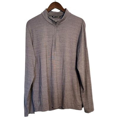 Travis Mathew Havasu Men's Quarter Zip Golf Pullover Shirt Gray Large 1MU390