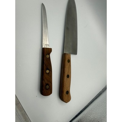 Chicago Cutlery 2pc Knife Set 42S Chef Knife 62S Paring Knife Walnut Wood Handle