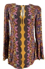 PREOWNED FREE PEOPLE BOHO PAISLEY MINI DRESS SIZE 2