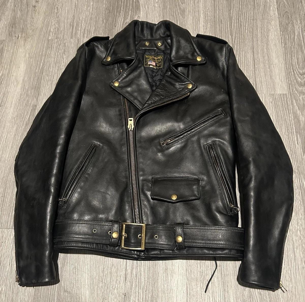 Black Leather Outer Shell Vanson Coats, Jackets & Vests for Men