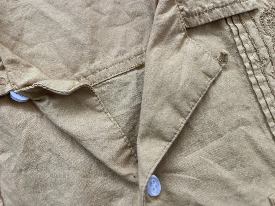 Urban Outfitters Guayabera Shirt Mens Medium Loop Camp Collar Casual - Image 2 of 4