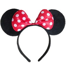 Mickey Minnie Mouse Ears Headband Alice Band Fancy Dress Spotted Bow Ladies Girl