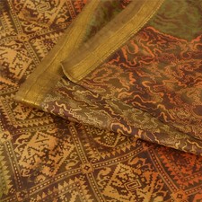 Sanskriti Vintage Sarees Multicolor 100 Pure Silk Printed Sari 5Yd Craft Fabric
