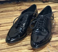 Women's Sole Society Black Patton Leather Pearl Heels Unique Size 8 Shoes MUST !