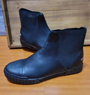 Calvin Klein Brando Nappa/ELastic Black Leather Mens Chelsea Boots Sz 10