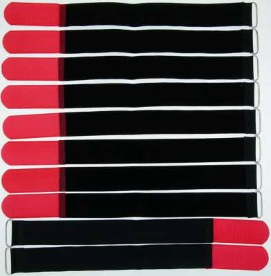 BIE-TEC 10 Klett Kabelbinder 400 x 40 mm rot Kabelklettband Kabelklett Klettband mit Öse