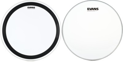 Evans EMAD2 Clear Bass Batter Head - 24 inch + Evans S13H30 Value Bundle