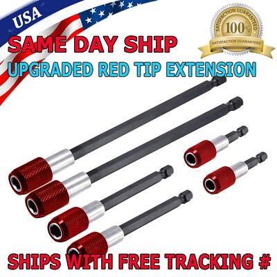 6PC 1/4'' Hex Shank Holder Drill Bit Screwdriver Extension Quick Release Magnetic